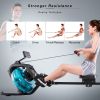 Water Rowing Machine Rower with LCD Monitor; Exercise