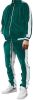 Men's 2 Pieces Full Zip Tracksuits Golden Velvet Sport Suits
