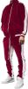 Men's 2 Pieces Full Zip Tracksuits Golden Velvet Sport Suits