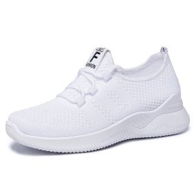 Women Mesh Casual Sport Shoes Breathable Lightweight (Color: White, size: 41)