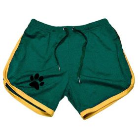 Men Gym Fitness Shorts (Color: Green yellow, size: XXL)