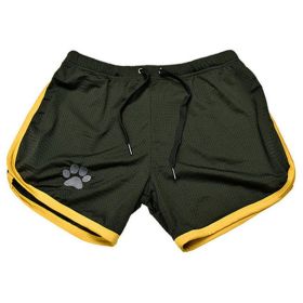 Men Gym Fitness Shorts (Color: Black yellow, size: XL)