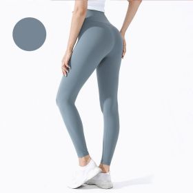 High Waist Leggings Push Up Sport Women Yoga Pants (Color: Style6Light Blue, size: M)