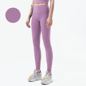 High Waist Leggings Push Up Sport Women Yoga Pants (Color: Style19Pink Purple, size: S)