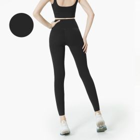 High Waist Leggings Push Up Sport Women Yoga Pants (Color: Style1Black, size: XL)