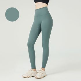 High Waist Leggings Push Up Sport Women Yoga Pants (Color: Style2Lake Green, size: S)