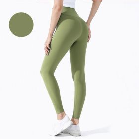 High Waist Leggings Push Up Sport Women Yoga Pants (Color: Style8Avocado Green, size: M)