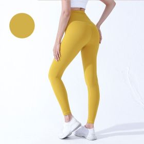 High Waist Leggings Push Up Sport Women Yoga Pants (Color: Style17Yellow, size: M)