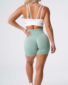 Nvgtn Seamless Pro Shorts Spandex Shorts Woman Fitness (Color: Sage green, size: S)