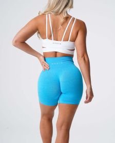 Nvgtn Seamless Pro Shorts Spandex Shorts Woman Fitness (Color: Caribbean Blue, size: M)