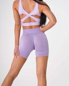 Nvgtn Seamless Pro Shorts Spandex Shorts Woman Fitness (Color: Lilac, size: L)