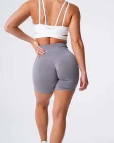 Nvgtn Seamless Pro Shorts Spandex Shorts Woman Fitness (Color: Light Gray, size: XS)