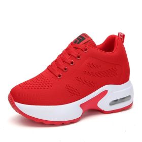 Women High Top Walking Footwear Sports Shoes -Thick Sole (Color: Red Women Shoes, size: 36)