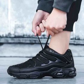 Running Shoes Breathable Men's Sneakers Fitness Air Shoes (Color: 0138 black, size: 42)