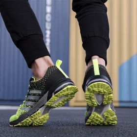 Men Sport Running Shoes Comfortable Outdoor Walking Jogging (Color: 8702 green, size: 45)