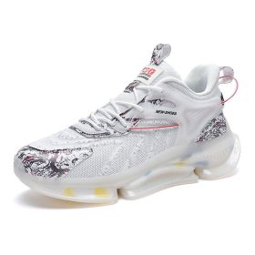 Men Sneakers Breathable Running Shoes Outdoor Sport Fashion (Color: White, size: 40)