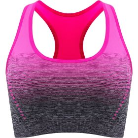 Medium Support Two Tone Racer Back Sports Bra (Color: Rose Red, size: L(8/10))