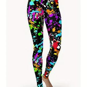 Throwing Print Butt-Lifting Sexy Yoga Pants, High Waist Slim (Color: Sky Blue, size: M(6))