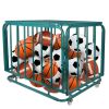 Foldable Sports Ball Storage Cart Rolling Ball Cart with Lid