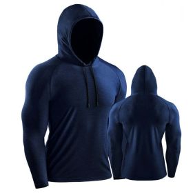 Male Training Shirts Musculation Sportswear (Color: Navy blue 1, size: XXL)