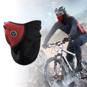 Half Face Mask Breathable Windproof Dustproof Neck Warmer (Color: Red)