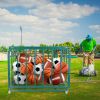 Foldable Sports Ball Storage Cart Rolling Ball Cart with Lid